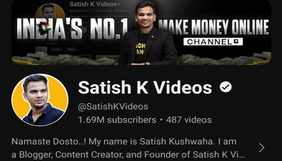 Satish K Videos Income: इस YouTuber ने कमा डाले 1 साल में एक करोड़ से अधिक  रुपए, जाने पूरी कहानी